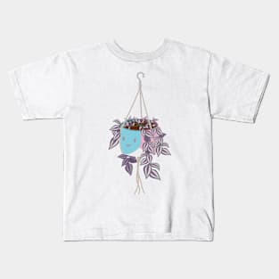 tradscantia plant in trans pride masc pot Kids T-Shirt